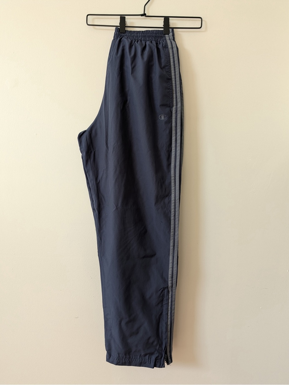 Champion Men’s Navy Tearaway Track Pants Snap Side Windbreaker Athletic Vintage